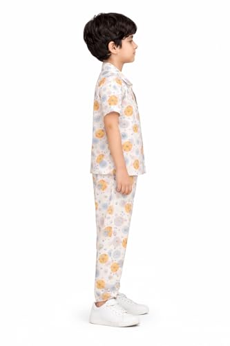 Image of 3BROS Unisex Pure Cotton Short Sleeve Kids Night Dress for Boys & Girls Nightwear /Sleepsuit /Sleepwear /Loungewear Night Suit for Boys and Girls Top and Pyjama Combo Set