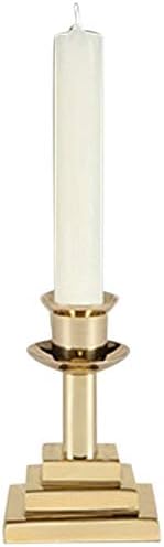 Miniatura 3 de CB Church Supply Will & Baumer - Candelabros de base cuadrada (2 unidades), latón pulido