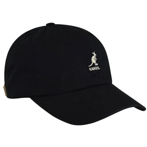 Kangol Washed Dad Hat Baseball Cap Women/Men - Base Cotton Metal Buckle, with Peak, Leather Trim Spring-Summer Summer