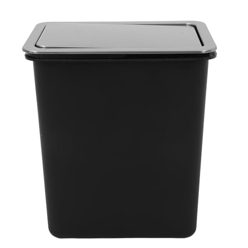 Couvercle de poubelle encastrable noir mat en acier inoxydable haute résistance
