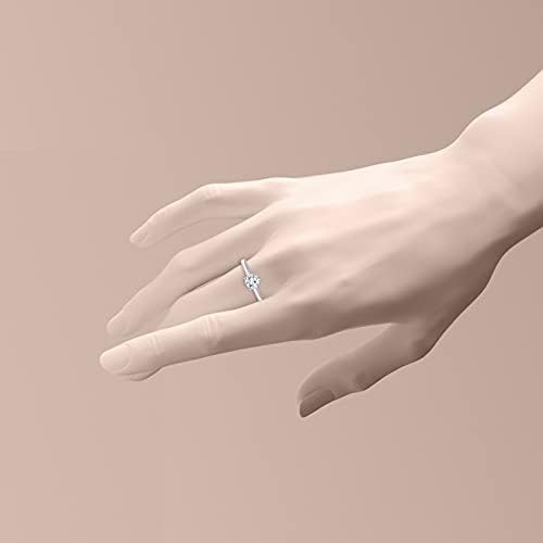3.00 Carat Lab Grown Diamond Solitaire Engagement Wedding Diamond Ring for Women with 14kt White Gold and Round Diamond (Color F/Clarity VS1)