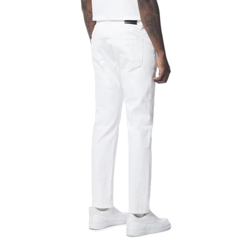 Smoke Rise Men Plain F23 Slim Jeans (White)2