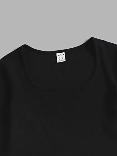 Image of Floerns Girl's 3Pcs Casual Scoop Neck Long Sleeve Ribbed Knit Tee Skirt