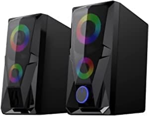 Computer Stereo Computer Speaker Computer Speaker 7 Colors LED Effect HD Sound Luminous Desktop Computer Audio Simple and