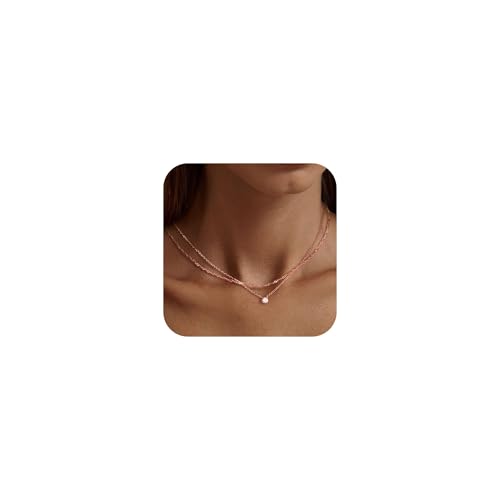 Image of Tewiky Dainty 14k Gold Plated /Silver Cubic Zirconia Necklaces for Women, Simple CZ Jewelry Necklaces Trendy Gifts