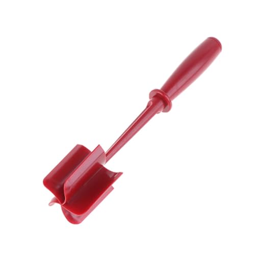 Soulnioi Potatoes Masher,Meat Chopper,Ground Beef Masher with 5-Blade Head,Heat-Resistant,Non-Stick Meat Masher for Hamburger Meat,Beef,Potatoes,Nylon Utensil Cookware Red