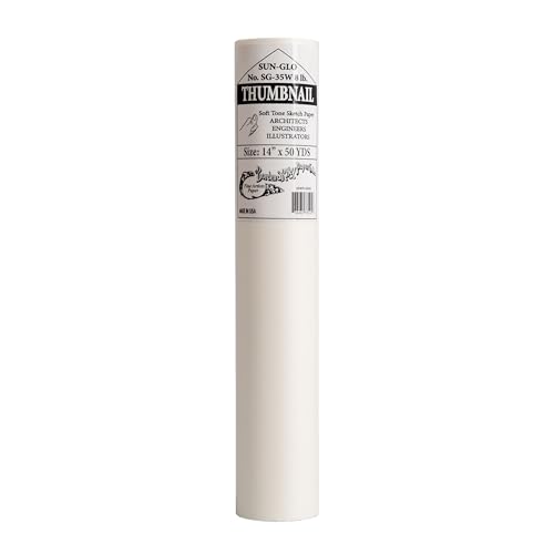Papier à croquis Borden & Riley 35C Sun-Glo blanc rouleau 14 x 50 m