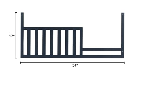 Image of Toddler Bed Safety Guard Rail for Kingsley & Centennial Convertible Cribs - Solid Wood Rail for Convertible Crib to Toddler Bed Conversion - Safety Bed Rail for Children (Navy)