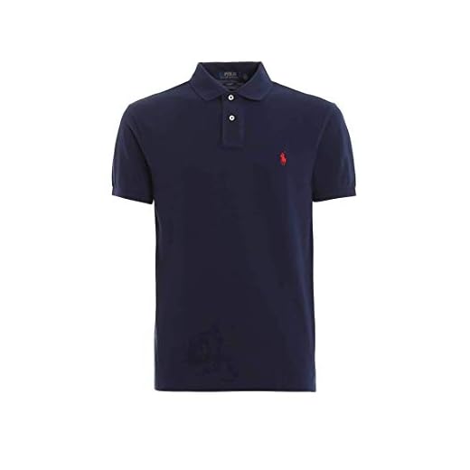 Ralph Lauren Mod. 710795080 Polo Piqué Manches Courtes Slim Fit Homme Bleu L