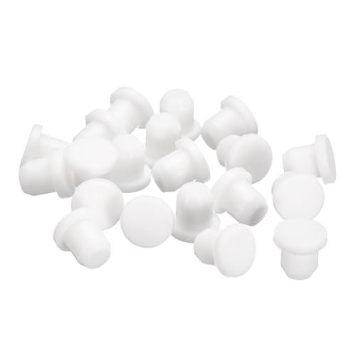 Image of uxcell 20 Pieces White Rubber Stopper, S7.5 Waterproof Plug Holes for 7.5mm / 0.3 inch Hole