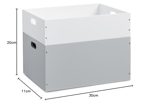 Zeller 13350 Aufbewahrungskiste, stapelbar, MDF, weiß, 30 x 20 x 11 cm