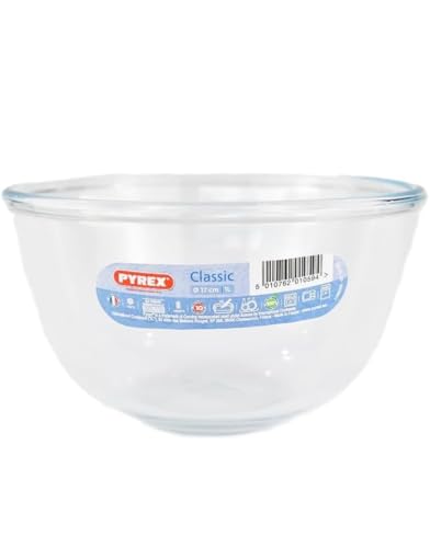 Bobzo 1.1L Premium Glass Mixing Bowl – 17ml W Clear Heat-Resistant Bowl for Baking, Cooking, and Heating Delicate Ingredients & Sauces, Microwave, Oven & Dishwasher Safe, Top-Notch Kitchen Essential,
