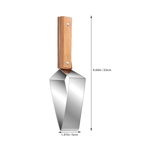 Image of Housoutil Triangle Watermelon Slicer, Stainless Steel Watermelon Cutter Wooden Handle, Melon Slicer Fruit Cutter for Kitchen Gadgets Melon, Cantaloupe, Fruit, Picnic
