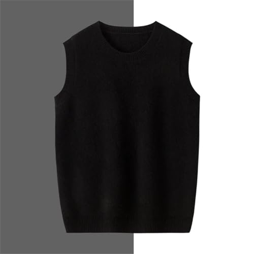 Men’S Business Casual Round Neck Wool Knit Vest Loose Fit Sleeveless Pullover Top4