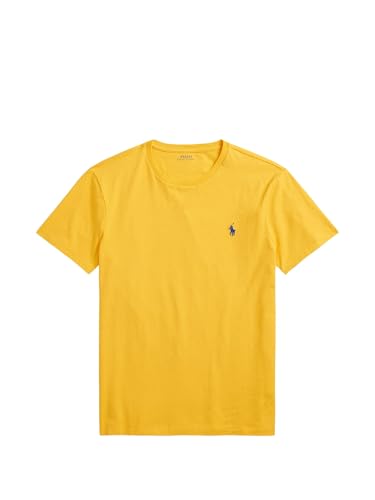 Image of Polo Ralph Lauren Mens Crew-Neck T-Shirt (Medium, Gold (Navy Pony))
