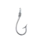 Sterling Silver Fish Hook Pendant (21.5x8.8)