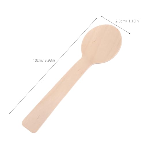 Cucharas de madera de abedul Healeved, 100 mini cucharas desechables para postres y especias 6