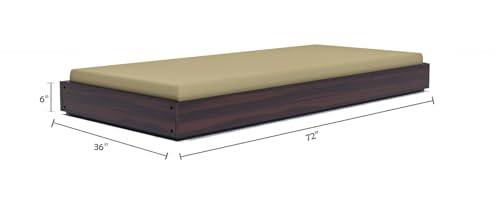 Image of THE WOODEN CITY sheesham Solid Wood Single Bed Cot Without Storage | Single Size Bed for Bedroom (Walnut1 bs)