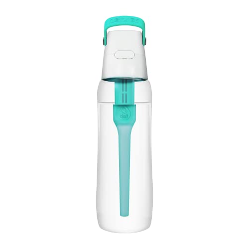 Dafi Botella de Filtro de Agua SOLID Turquesa, 0,7 L - con Filtro de Carbón activado que mejora el pH, sin BPA, Elimina el sabor y el olor a cloro, fabricada con resistente Tritan™