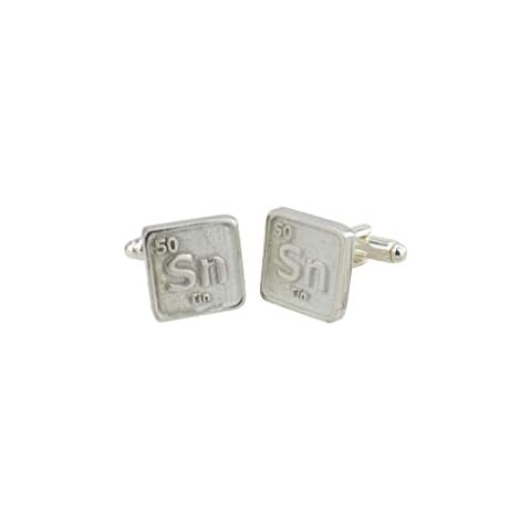 Periodic Table SN Tin Cufflinks for 10th Anniversary Cover