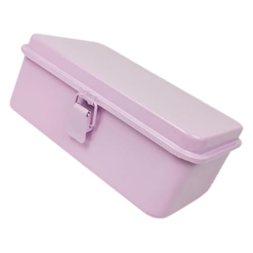 WOONEKY Caja Organizadora de Herramientas Metálica Resistente con Cierre Seguro Contenedor de Almacenamiento para Mecánicos y Hogar Maletín Portátil Vintage Rosa Alta Capacidad y