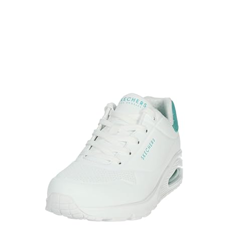 Image of Skechers Women's Uno-pop Back, White /Mint, 7