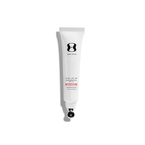 OneSkin LIP SPF OS-01 I Peptide Lip Balm SPF 15+ Mineral Sunscreen Hydrating Anti-Aging Lip Protection with Antioxidants Tinted Bare Blush 12 mL / .41 fl oz