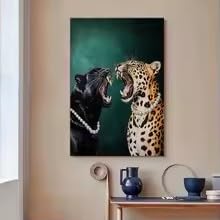 Peinture sur toile léopard MAIMANG, décoration animale luxe 50x70 cm