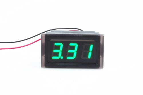 Image of Waterproof Monitor 2-Wires DC 3.3-30v 12v 24v 30v Volt Battery Meter Voltage Tester Automative Electric Cars Gauge Small Digital Voltmeter Green 0.52 inch LED Display (DC 3.3-30V, Green)