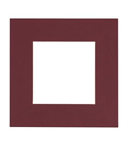 CountryArtHouse Maroon Acid Free 16x16 Picture Frame Mats with White Core Bevel Cut for 12x12 Pictures - Fits 16x16 Frame - One Mat