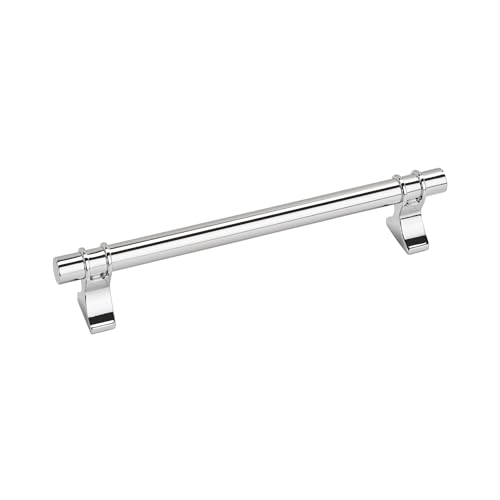 Image of Amerock | Cabinet Pull | Polished Chrome | 6-5 /16 inch (160 mm) Center to Center | Davenport | 1 Pack | Drawer Pull | Drawer Handle | Cabinet Hardware