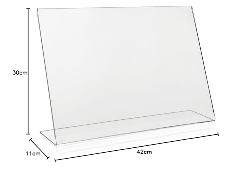 DIN A3 Werbeaufsteller/L-Ständer/L-Aufsteller im Querformat/Tischaufsteller aus original PLEXIGLAS®