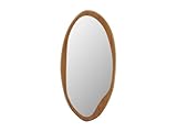 Miroir mural ovale structure organique en bois d'hévéa. L. 50 x H.100 cm, coloris bois naturel. Apportez du charme à votre intérieur grâce au miroir FUJIAN