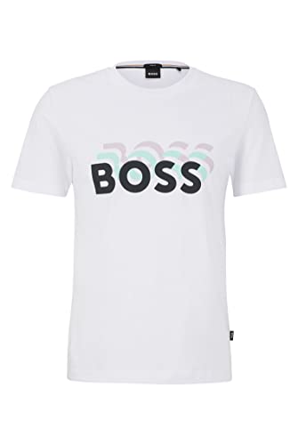 T-Shirt Slim Fit BOSS Hommes pour un style urbain chic en terrasse
