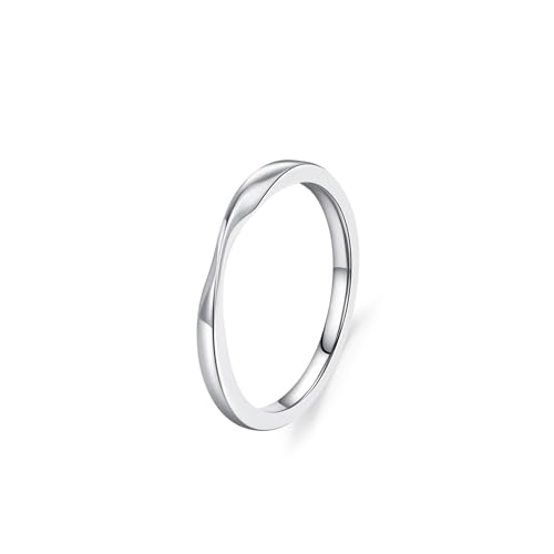 Bague en or blanc 18 carats alliance torsadée empilable femme
