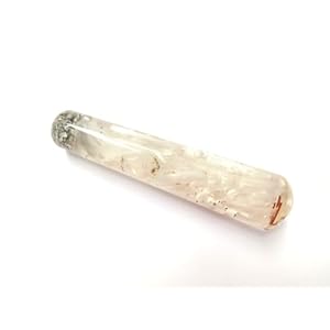 Prajet Energized Orgonite Smooth Massage Wand Stick Energetic Copper Chokurei Reiki Healing Genuine Crystal Divine (Selenite Smooth)