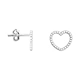 ELEGANT & ZEITLOS - Modische Silber Ohrstecker mit Herzen Motiv - passend zu jedem Anlass und vielseitig kombinierbar
