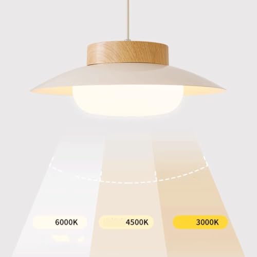 Lampe de suspension finie l'ombre sur l'îlot de cuisine grâce au bois LED - 7