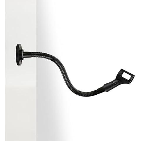 Angksorm Microphone Arm Stand 13" Flexible Gooseneck Mic Stand Holder with Mounting Base for Table Walls Podium Podcasting Streaming Radio Broadcast Studio - TMS-189 Cover