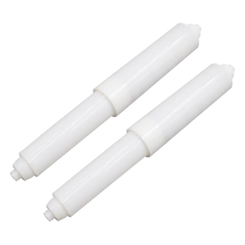 MIETONG 2 Piezas Soportes de Papel Higiénico - Blanco Soporte de Rollo de Papel Higiénico de Plástico Portarrollos Papel Higienico con Resorte de Repuesto