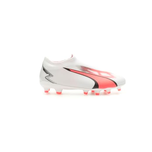 PUMA Ultra Match Laceless Firm Ground/Artificial Ground (Toddler/Little Kid/Big Kid) Puma White/Puma Black/Fire Orchid 4.5 Big Kid M