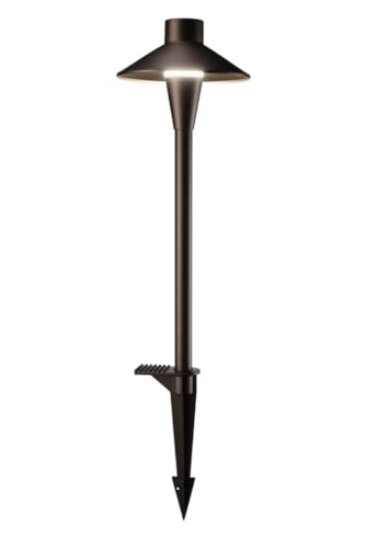 Image of LEONLITE 3CCT Low Voltage Pathway Lights, 12-24V LED Landscape Path Light, 3000K /4000K /5000K Selectable, CRI90, IP65 Waterproof Landscape Lighting, Aluminum Housing, Oil Rubbed Bronze
