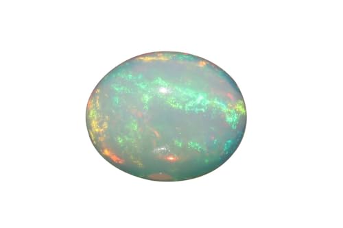 Pierre d'opale d'Éthiopie au feu charnu exceptionnel de 16,8x13,8 mm pour haute joaillerie