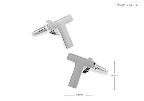 Mancuernillas de Alfabeto KnBoB para Hombre en Plata miniatura 2