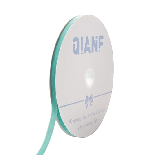 Image of QIANF Vintage Turquoise Blue Velvet Ribbon, 3 /8 Inch X 25Yd