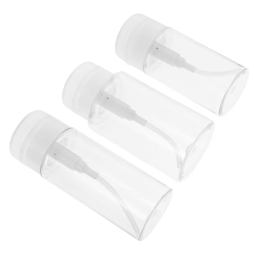 VILLFUL Botellas de Plástico Vacías Dosificador para Cuidado Piel Set de 3 Unidades 120 Ml 150 Ml 200 Ml Transparentes Reutilizables Viaje