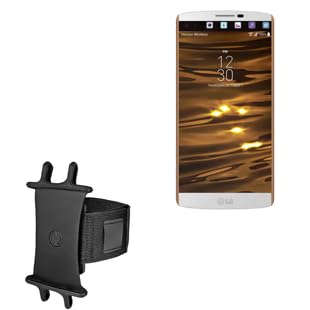 BoxWave Holster Compatible with LG V10 - ActiveStretch Sport Armband, Adjustable Armband for Workout and Running - Jet Black