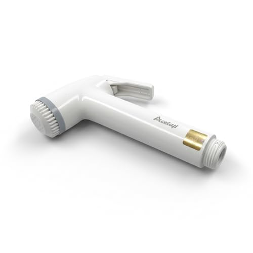 Image of Acetap Plastic White Polished Handheld Bidet Sprayer - Durable High-Pressure Plastic Hygiene Spray with Smooth Trigger & Leak-Proof