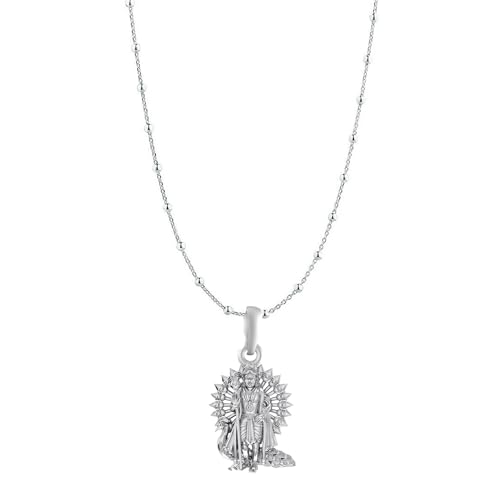 Pendentif argent sterling Kartikeya avec chaîne à boules pour homme et femme