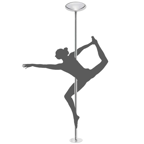 BBHW Portable Pole Dance Pole for Home, Adjustable Height Stripper Fitness Pole, Spinning Static Dancing Tube Kit, Professional Heavy-Duty Steel Pole (Color : 2.95M-3.075M(9.7FT-10FT))